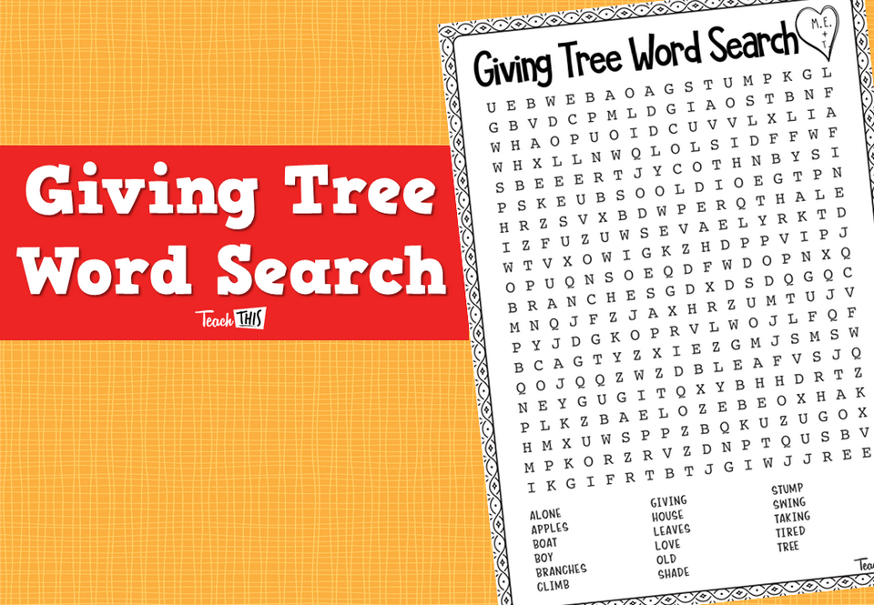 Giving Tree Word Search