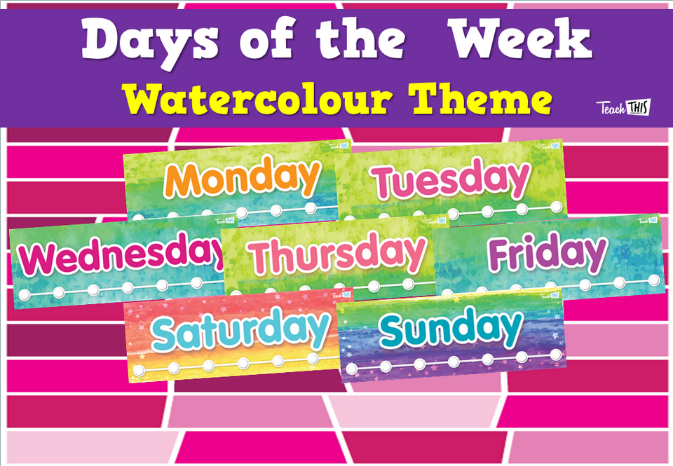Days of the Week - Watercolour Theme