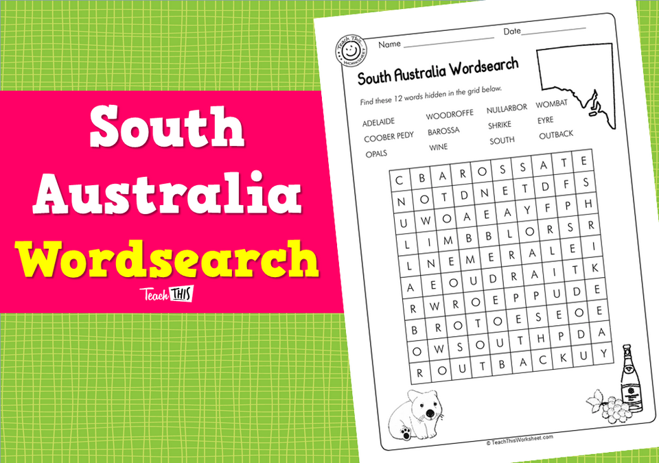 South Australia Wordsearch