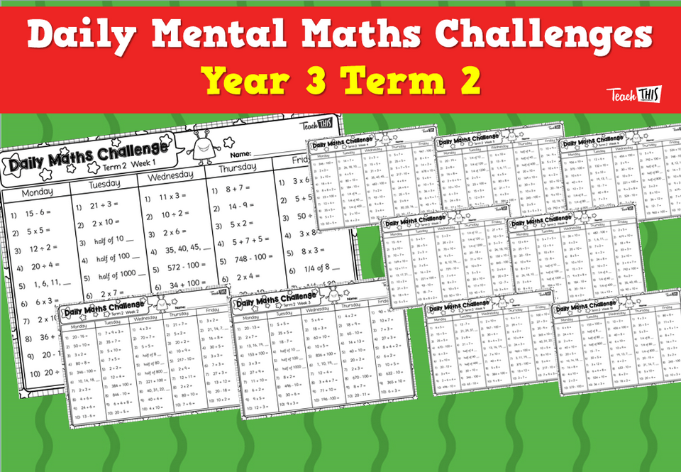 Daily Mental Maths Challenges - Year 3 Term 2