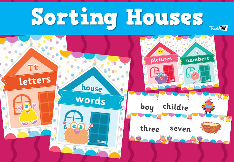 Sorting Houses - Numbers, Letters, Words, Pictures