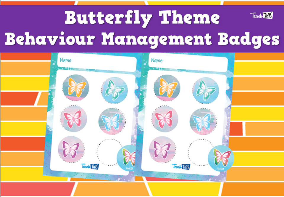 Butterfly Theme Behaviour Management Badges