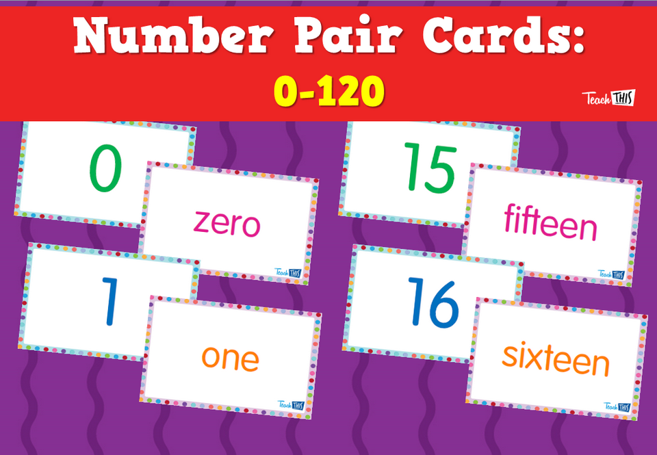 Number Pair Cards: 0-120