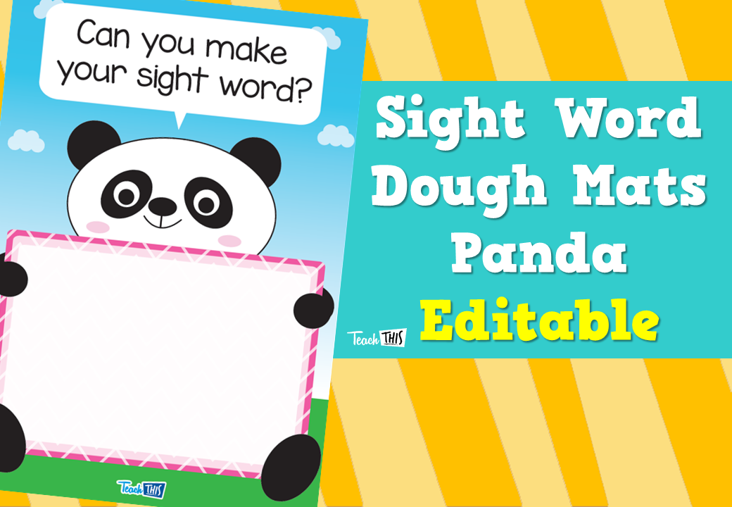 Sight Word Dough Mats - Panda Theme Editable