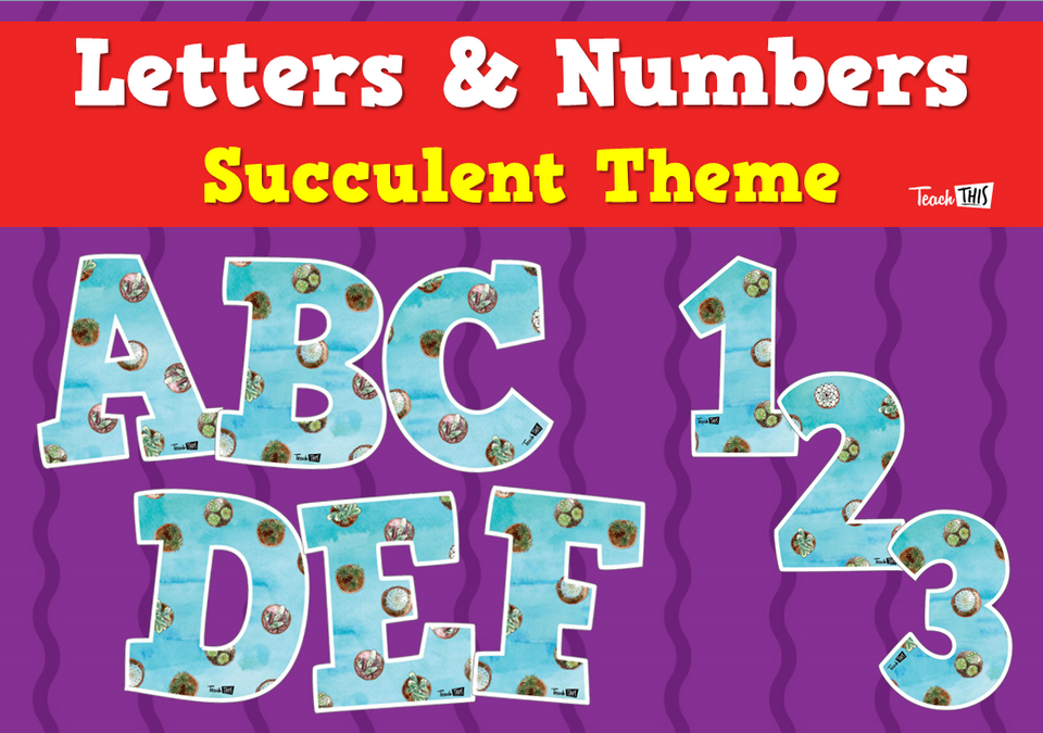 Letters & Numbers - Succulent Theme