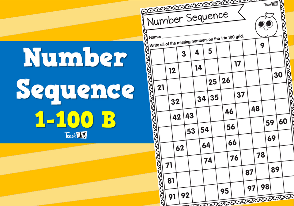 Number Sequence 1-100 B