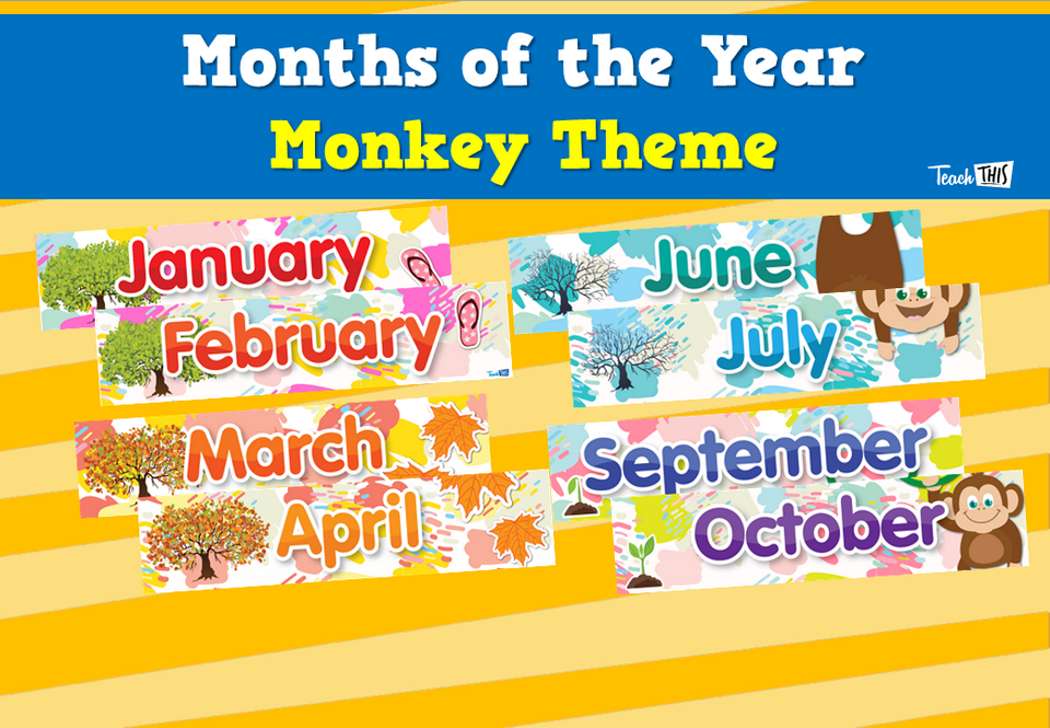 Months of the Year - Monkey Theme