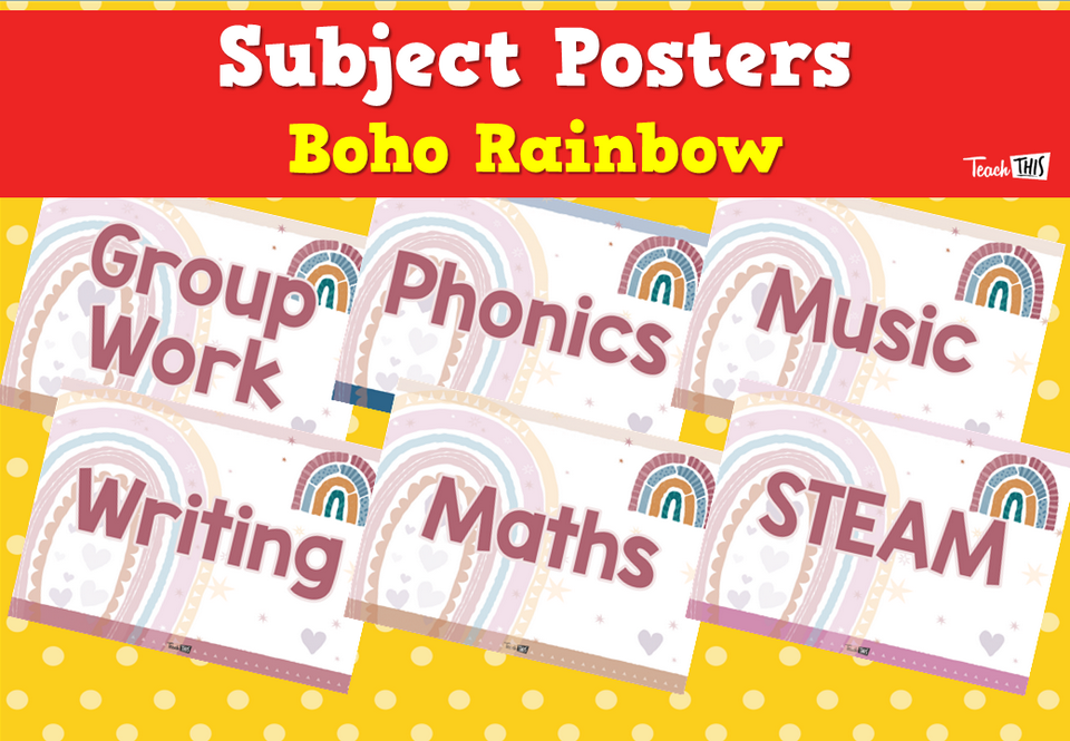 Subject Posters - Boho Rainbow