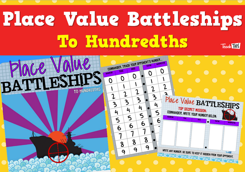 Place Value Battleships - To Hundredths