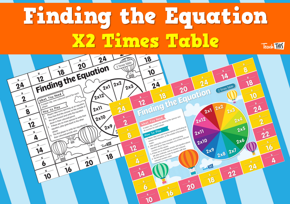 Finding the Equation – X2 Times Table