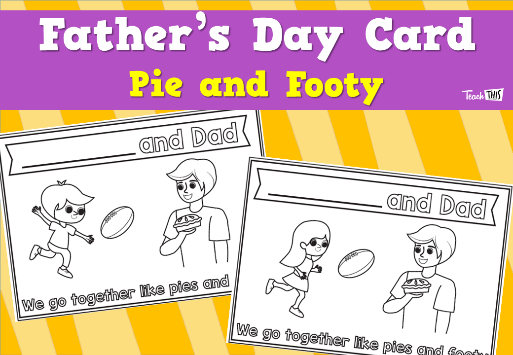 Father's Day Card - Pie and Footy