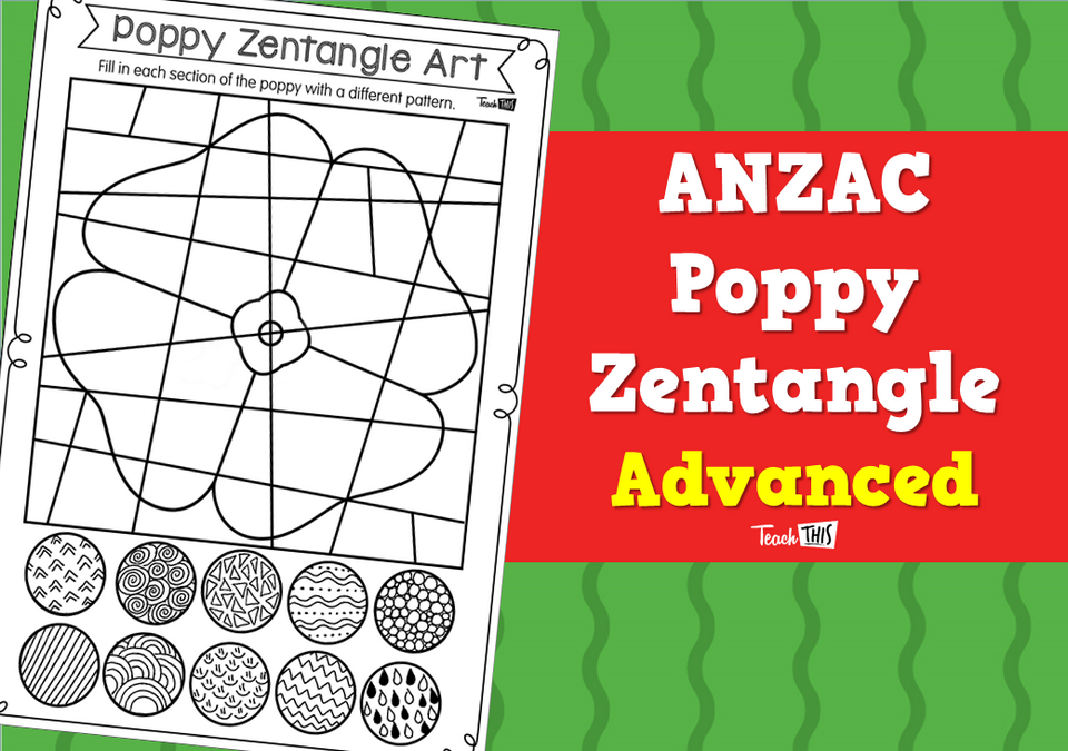 ANZAC Poppy Zentangle - Advanced