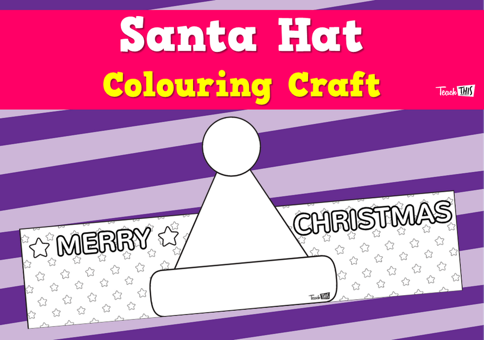 Santa Hat Colouring Craft