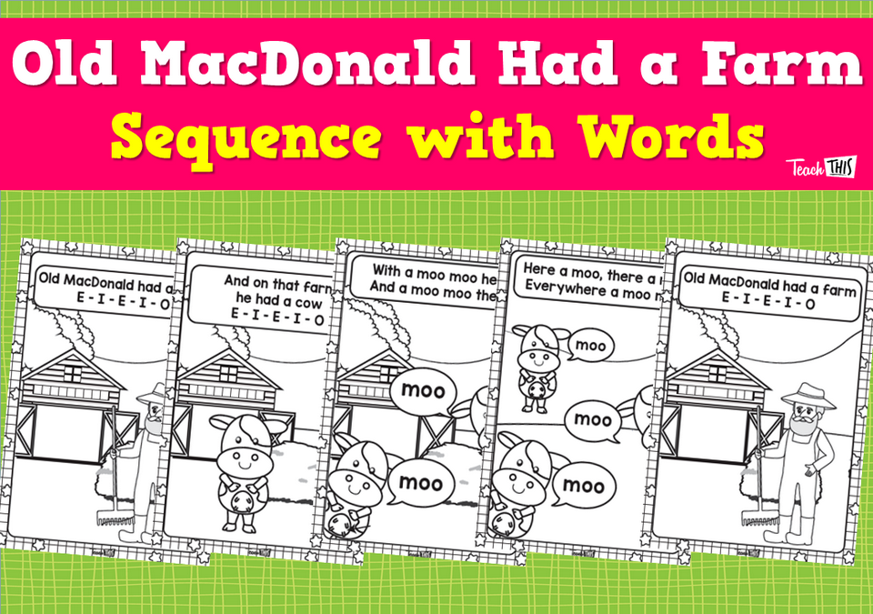 Old MacDonald Had a Farm - Sequence with Words