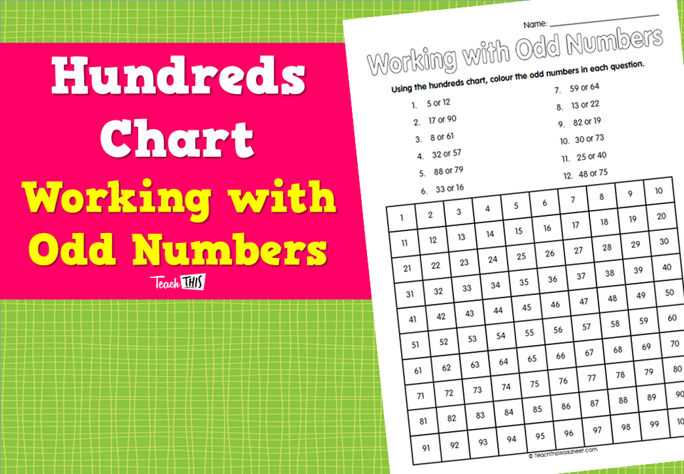 Hundreds Chart - Working with Odd Numbers