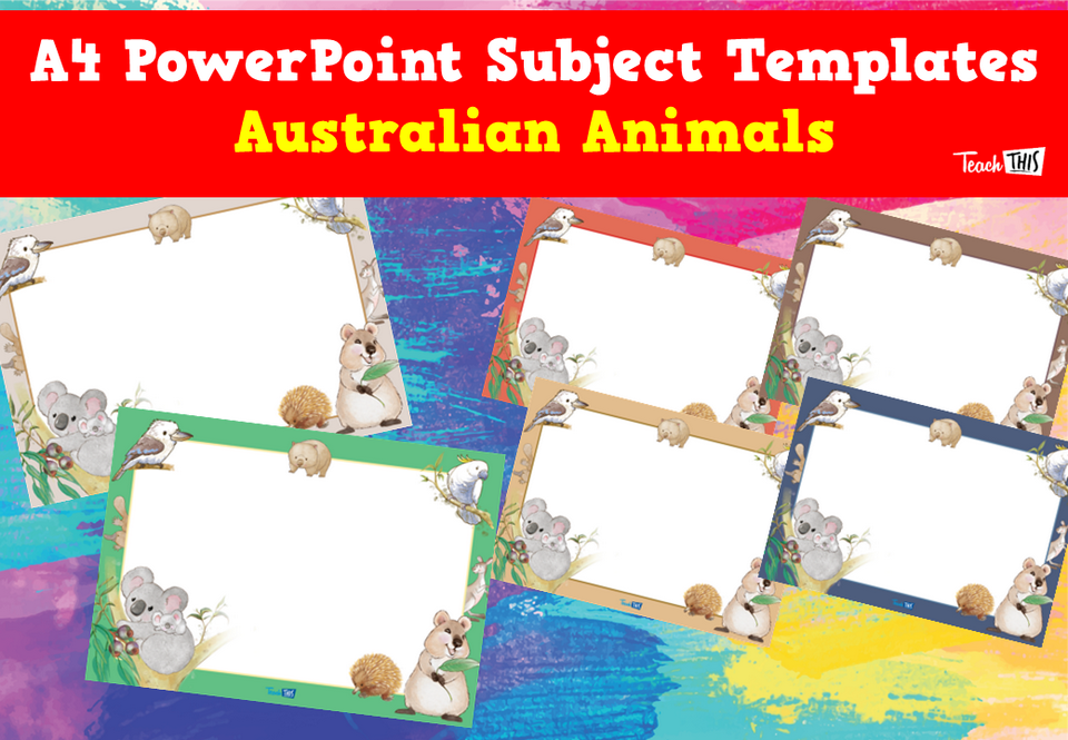 A4 PowerPoint Subject Templates - Australian Animals