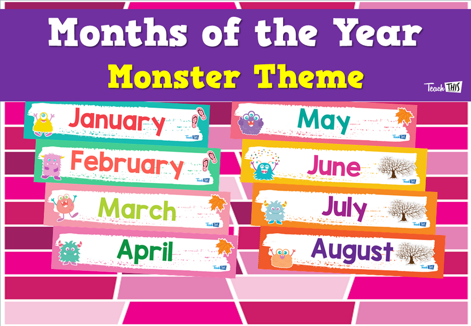 Months of the Year - Monster Theme
