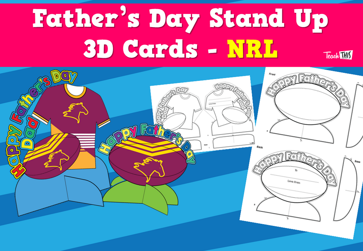 Father’s Day Stand Up 3D Cards - NRL