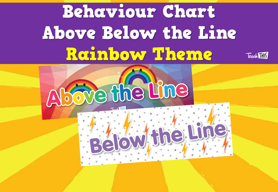 Behaviour Chart - Above Below the Line - Rainbow Theme