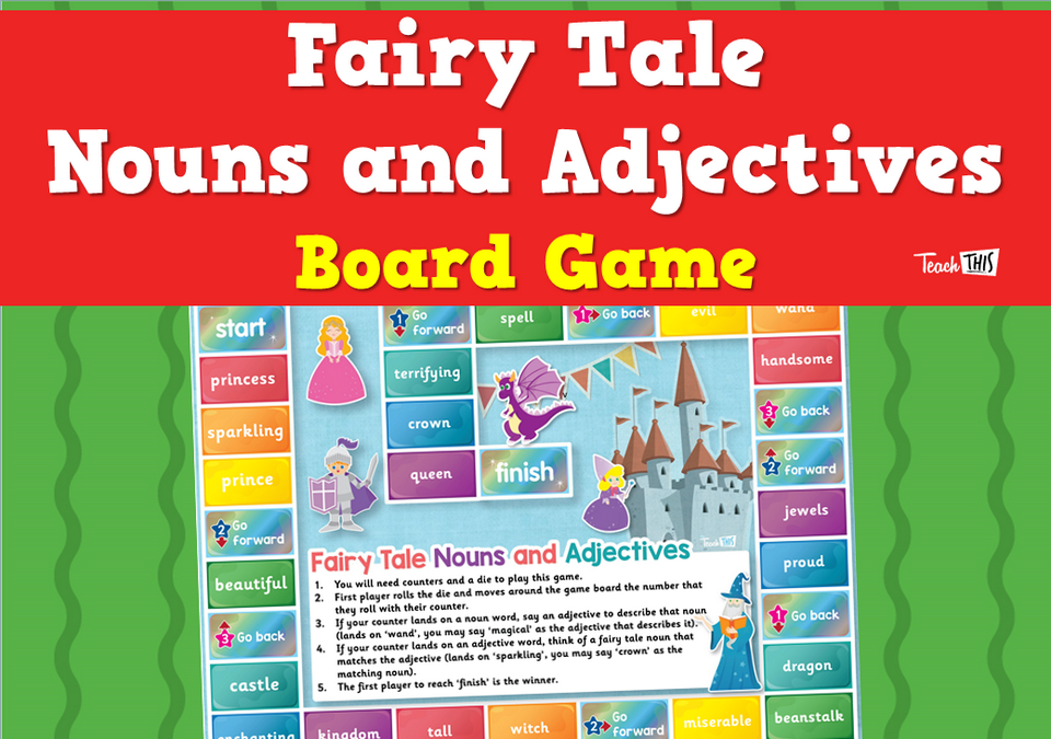Fairy Tale Nouns and Adjectives Board Game