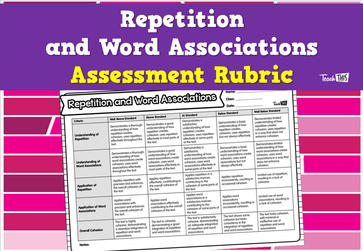 Repetition and Word Associations Assessment Rubric