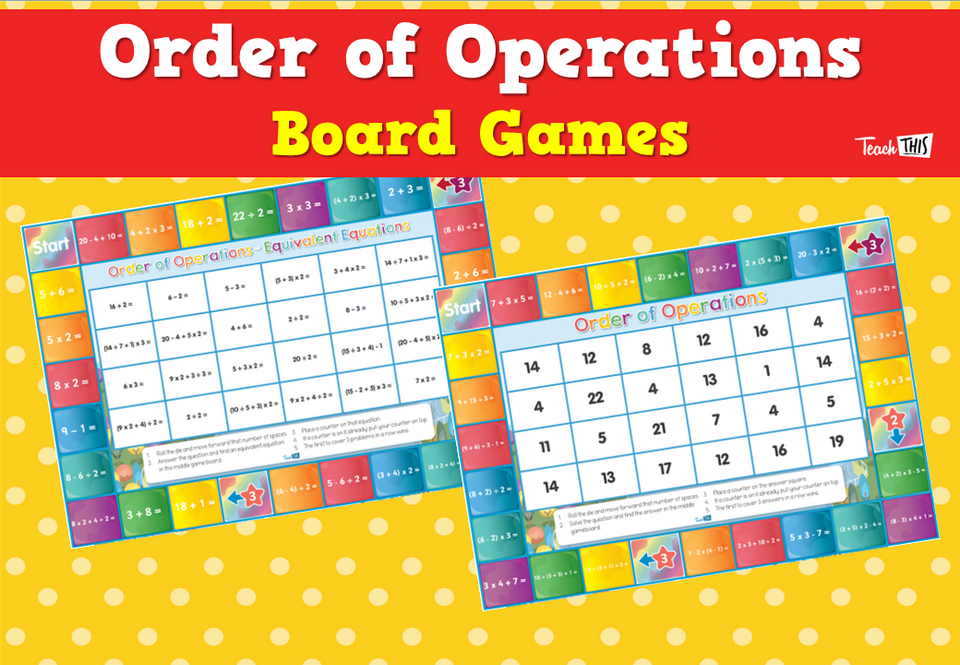 Order of Operations Board Games