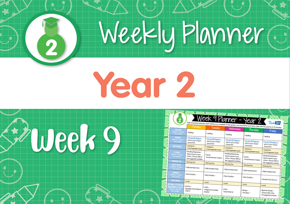 Weekly Planner - Year 2 Week 9