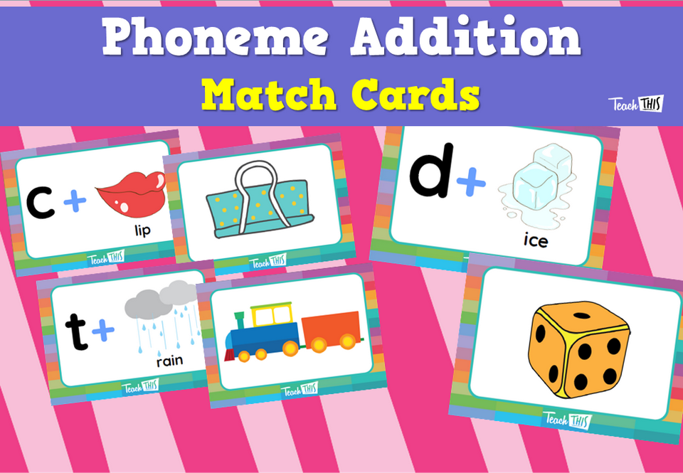 Phoneme Addition Match Cards