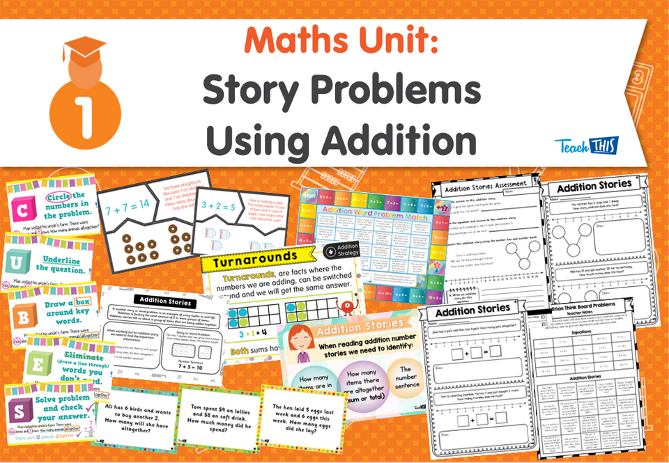 Maths Unit: Story Problems Using Addition