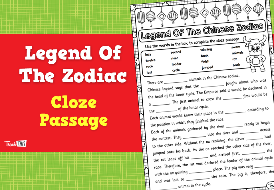 Legend of the Chinese Zodiac - Cloze
