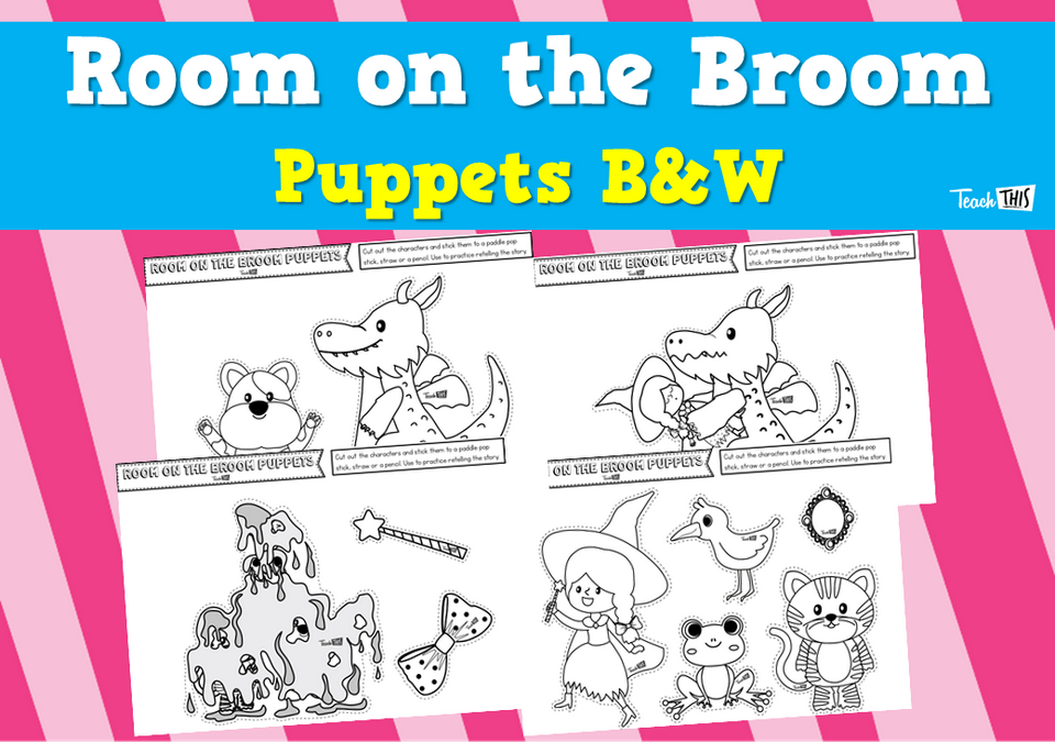 Room on the Broom - Puppets B&W