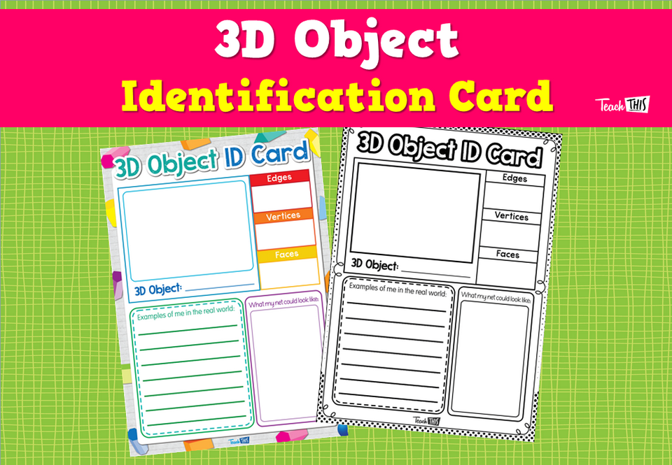 3D Object Identification Card
