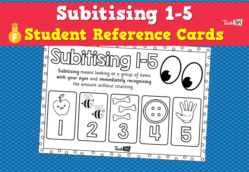 Subitising 1-5 – Student Reference Cards
