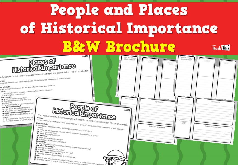 People and Places of Historical Importance- B&W Brochure