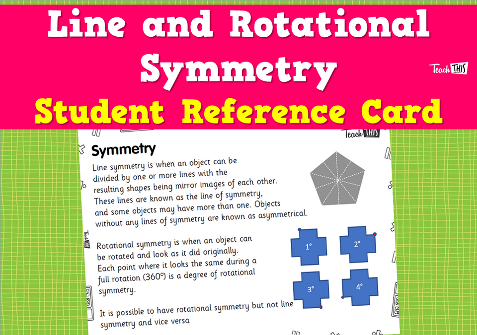 Line and Rotational Symmetry - Student Reference Cards