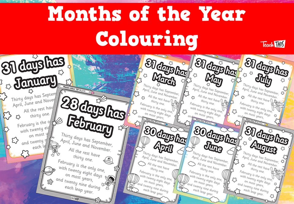Months of the Year Colouring