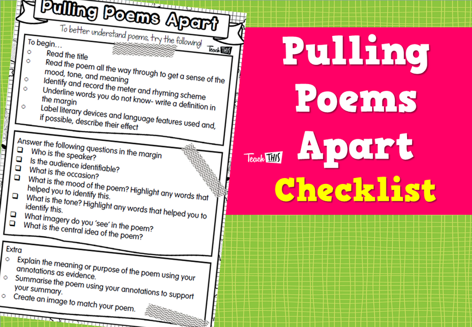 Pulling Poems Apart - Checklist