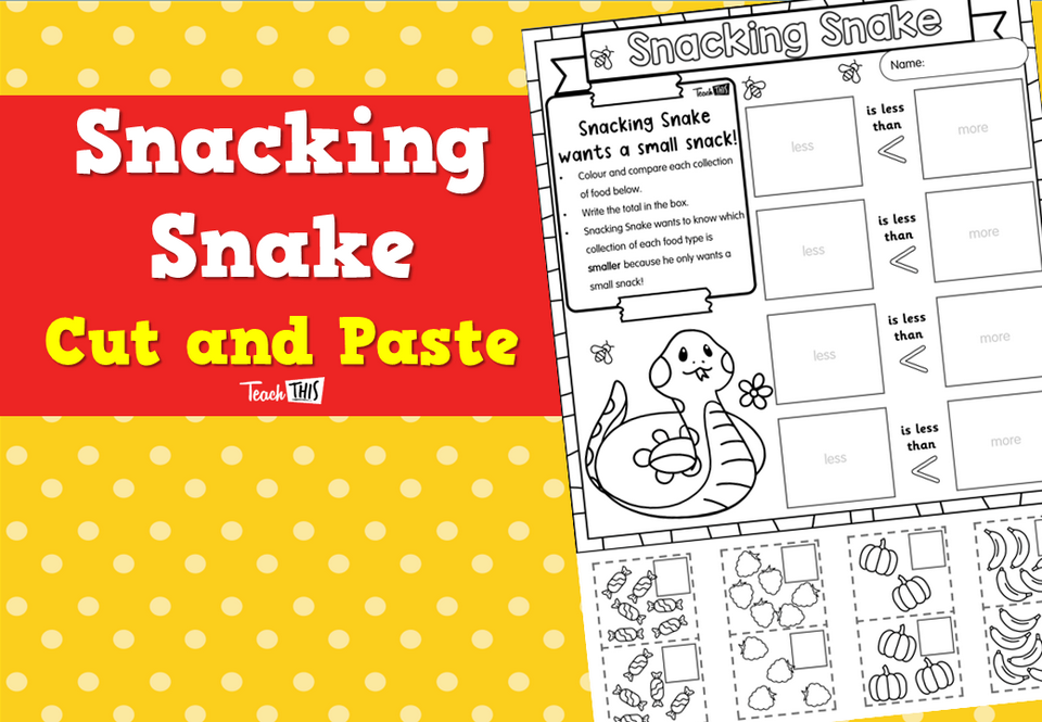 Snacking Snake Cut and Paste