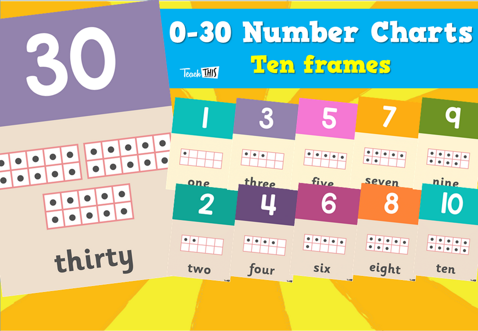 0-30 Number Charts - Ten Frames
