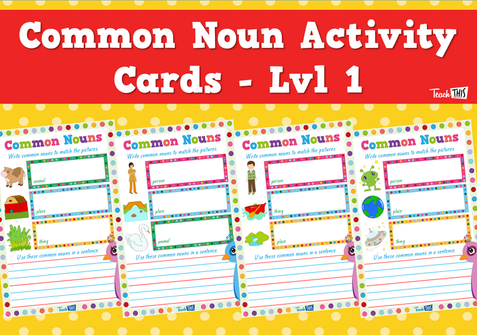 Common Noun Activity Cards - Lvl 1