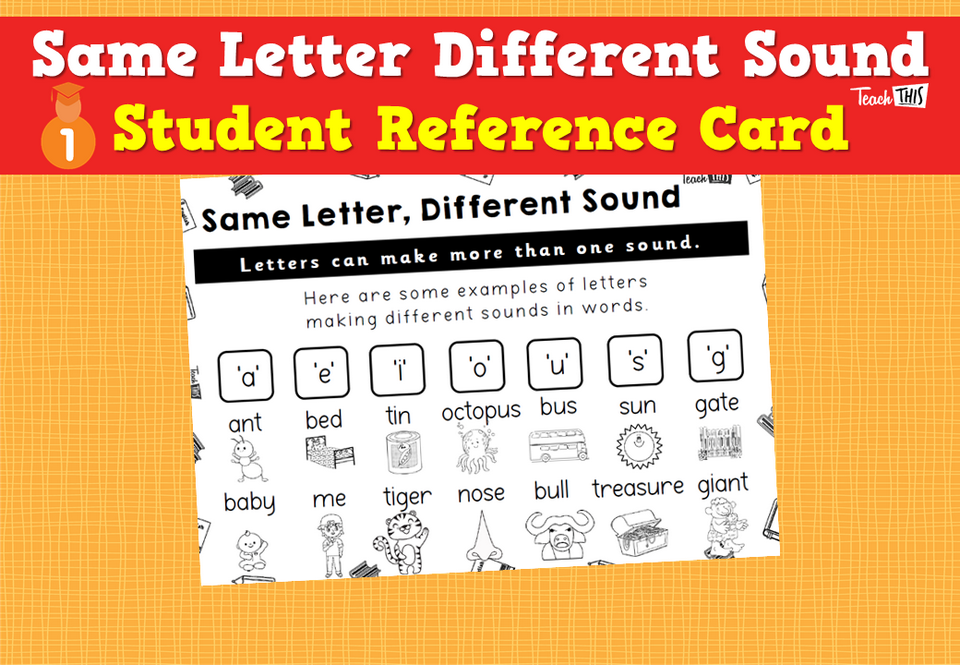 Same Letter, Different Sound - Student Reference Cards