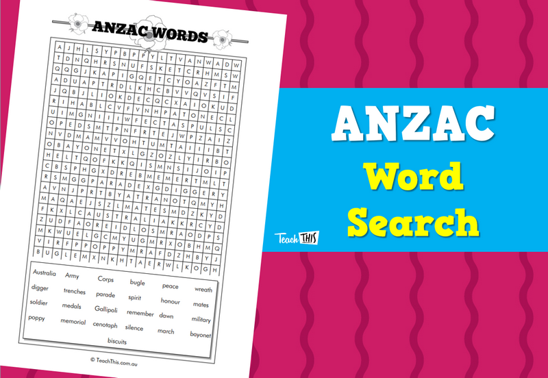 ANZAC - Word Search