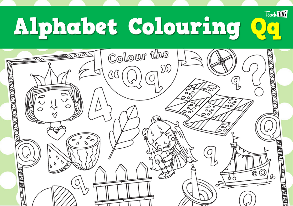 Alphabet Colouring Qq