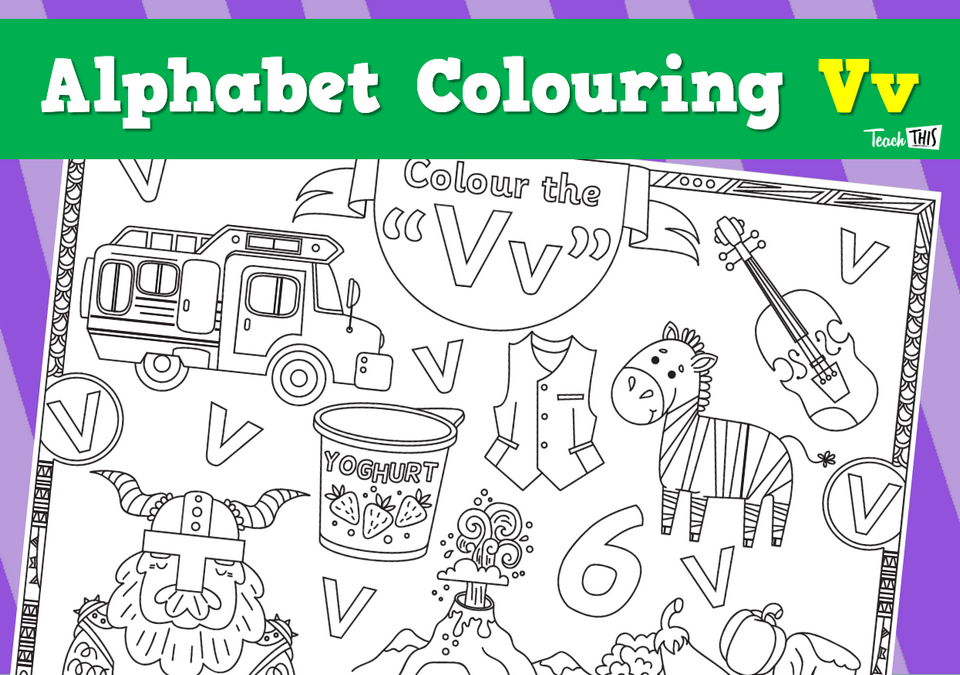 Alphabet Colouring Vv