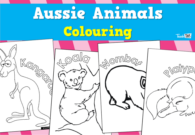 Aussie Animals Colouring