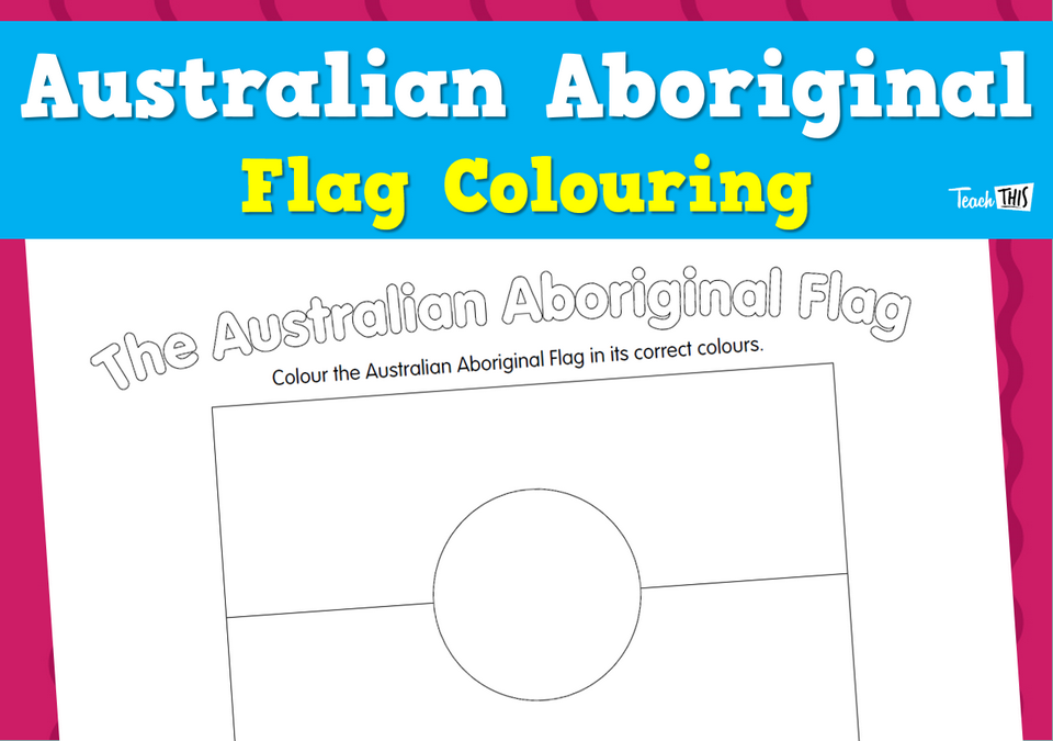 Australian Aboriginal Flag Colouring