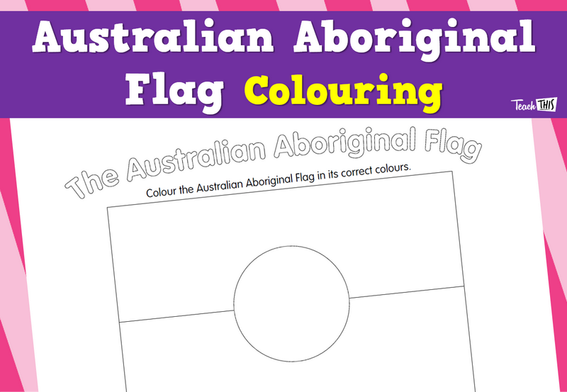 Australian Aboriginal Flag Colouring