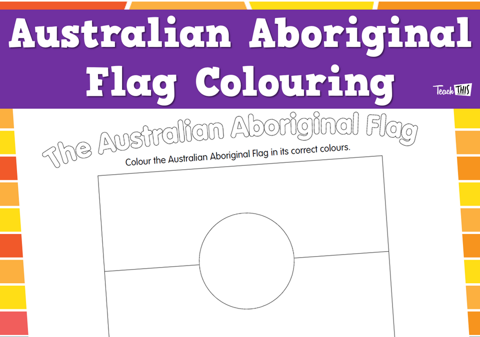 Australian Aboriginal Flag Colouring