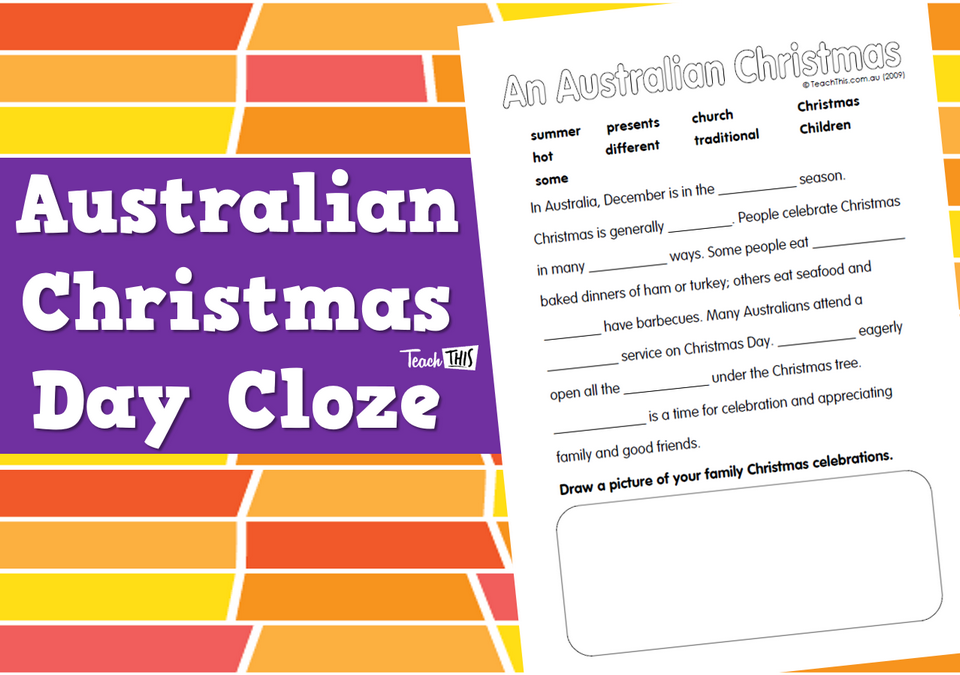 Australian Christmas Day Cloze