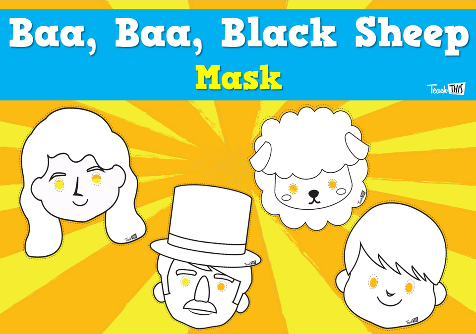 Baa, Baa, Black Sheep - Nursery Rhyme Mask